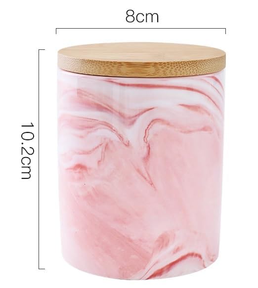 Heart Home Ceramic Jar  Food Storage Jar  Kitchen Storage Jar  Round Jar for Home  Sugar Storage Jar  Airtight Bamboo Lid  YX09-M-PK  400 ML  Pink