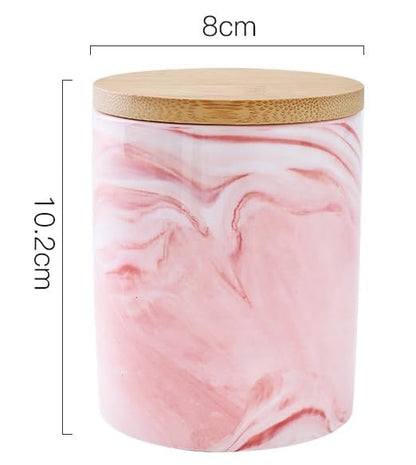 Heart Home Ceramic Jar  Food Storage Jar  Kitchen Storage Jar  Round Jar for Home  Sugar Storage Jar  Airtight Bamboo Lid  YX09-M-PK  400 ML  Pink