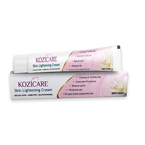 Kozicare Skin Lightening Cream, 15gm: Enriched with Kojic Acid, Alpha Arbutin, Glutathione, Niacinamide, Vitamin C. Best for Melasma, Pigmentation, Dark Spots.