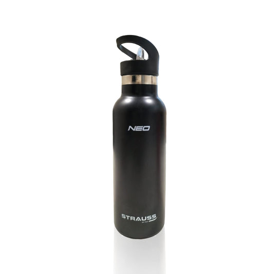 STRAUSS 500ml Stainless Steel Water Bottle, Leak Proof, BPA Free, Vacuum Insulated, Eco-Friendly, Durable, Sweat-Proof, Ideal for School, Office, Gym.