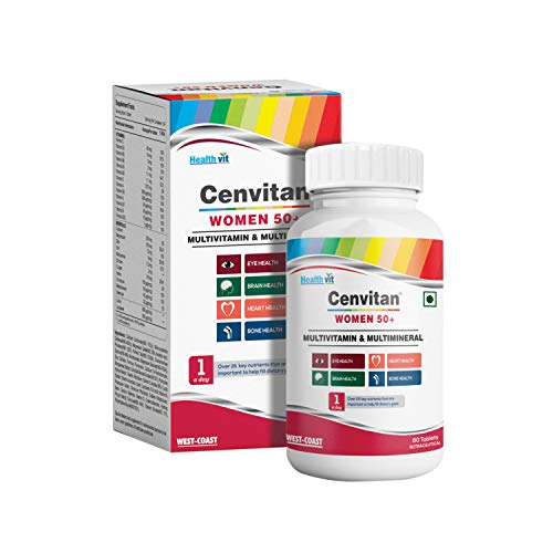 Healthvit Cenvitan Women 50 Multivitamins & Multimineral 25 Nutrients for Eye, Brain, Bone, Heart Health - 60 Tablets