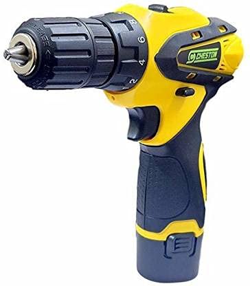 Cheston 10 mm Dual Speed Keyless Chuck 12V Cordless DrillScrewdriver with LED Torch Variable Speed. rpm 0-350 1350