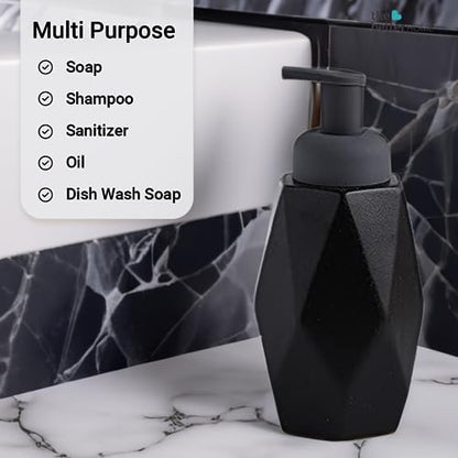 Better Home Ceramic Foam Soap Dispenser Set, 400ML, 4Pcs for Bathroom, Kitchen, Wash Basin.