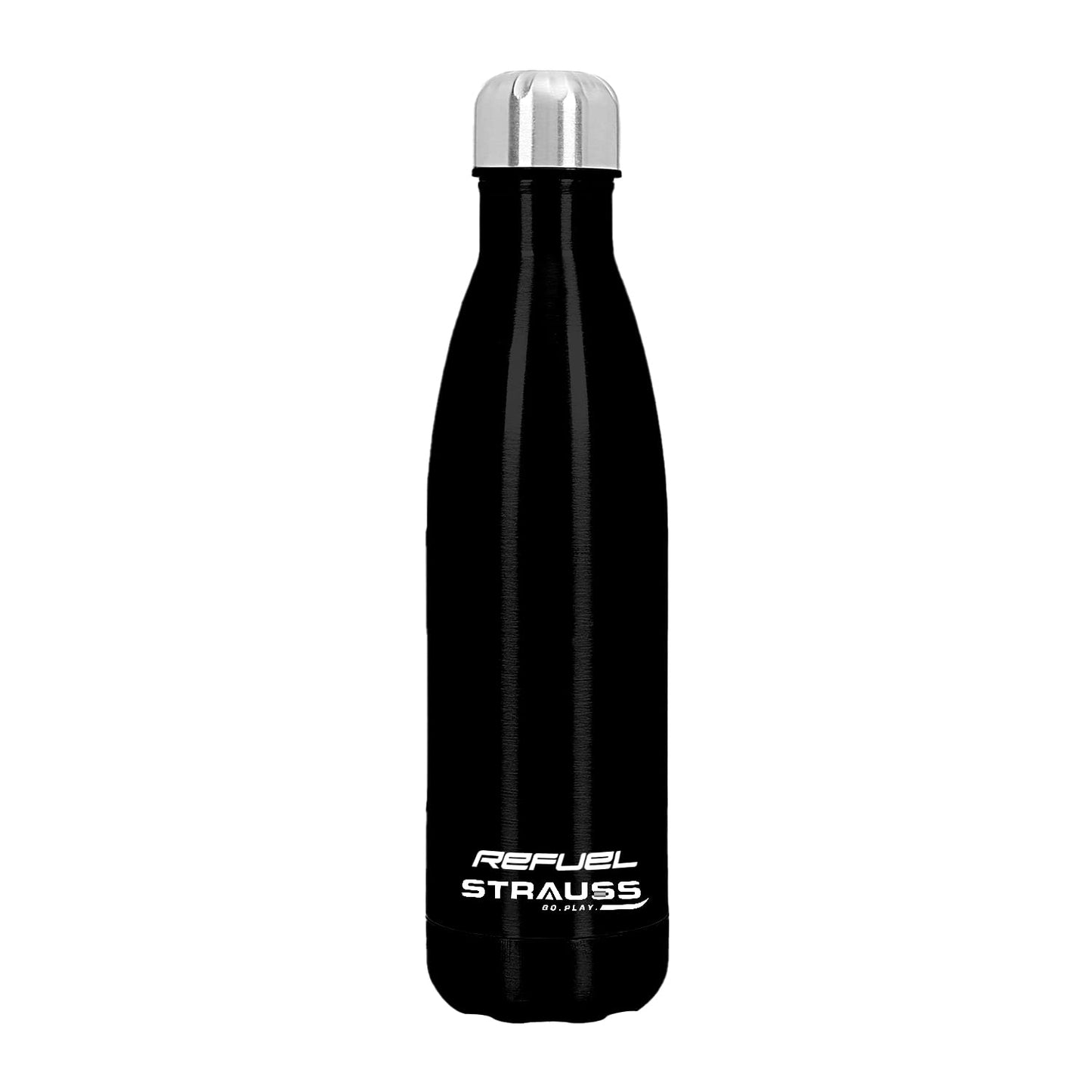 Strauss Refuel Steel Water Bottle  Leak Proof  Rust Free  Ideal for Office Gym Sports Kitchen Hiking Trekking  Travel  Vacuum InsulatedBlack