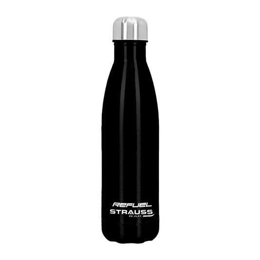 Strauss Refuel Steel Water Bottle  Leak Proof  Rust Free  Ideal for Office Gym Sports Kitchen Hiking Trekking  Travel  Vacuum InsulatedBlack