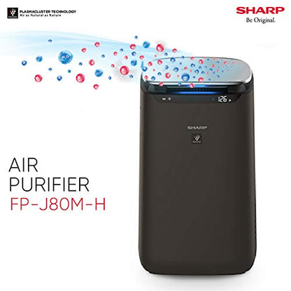 SHARP Air Purifier for Room  Office FP-J80M-H with Plasmacluster Removes Bacteria Virus Odor Mold VOCs