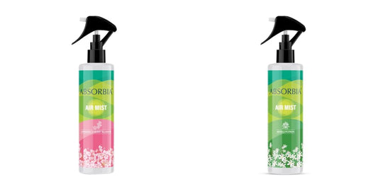 ABSORBIA Room Freshener spray, Japanese cherry blossom & Neroli flower fragrance, Pack of 2, Essential Oil Aroma, 200ML, 1000 sprays.