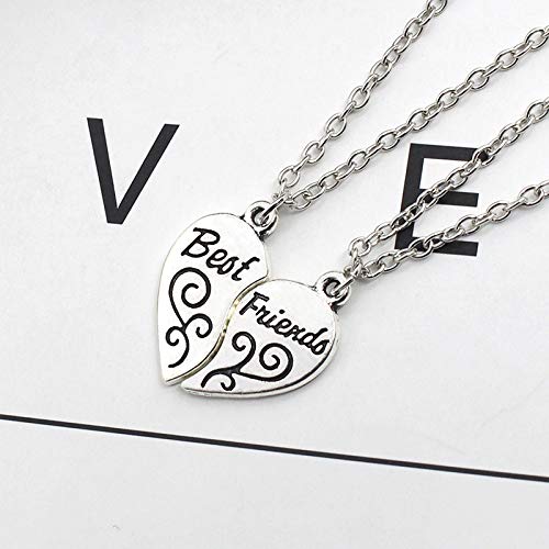 Yellow Chimes Pendant for Women Friendships Day Special Carved Heart Locket Best Friends 2 PCS Combo Necklace Chain Pendant for Girls and Boys.Bestie Gift