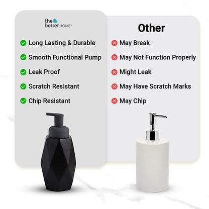 Better Home Ceramic Foam Soap Dispenser Set, 400ML, 4Pcs for Bathroom, Kitchen, Wash Basin.