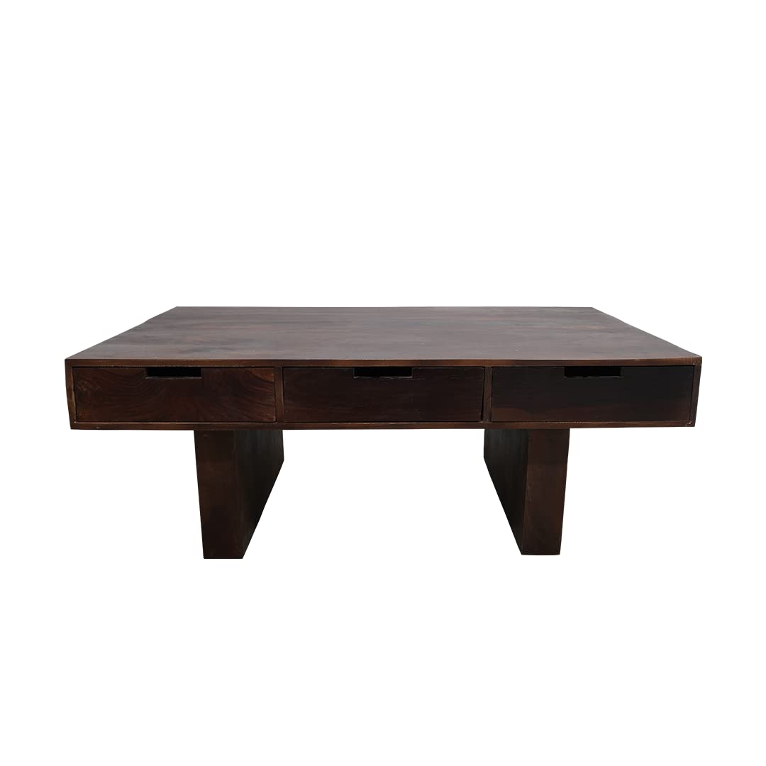 USHA SHRIRAM Wooden Center Table  Centre Table for Living Room  Premium Sheesham Wood  Coffee Table for Living Room Bedroom  Office  Durable and Long Lasting Brown