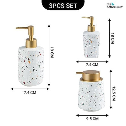 The Better Home 3pcs Soap Dispenser Set White Set of 4 ZX027WT