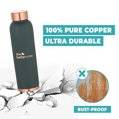 The Better Home 100 Pure Copper Water Bottle 1 Litre Teal  Savya Home 4 pcs Big Plate Set