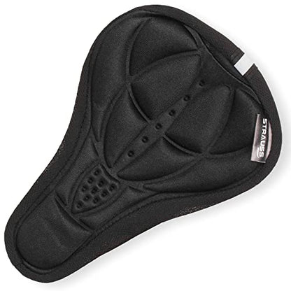 Strauss Saddle Seat Cover with Anti-Slip Granules  Soft Thick Padding  Superior Comfort Breathable Design  Comes with Adjustable Rope Straps  Fits All Cycles Black