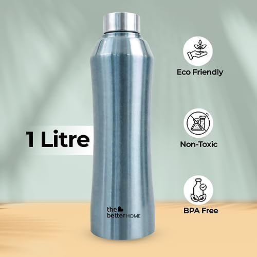 The Better Home Steel Water Bottle 5Pcs-1L, Leak-Proof, BPA-Free, for Kids, School, Home, Gym, Office, Aesthetic.