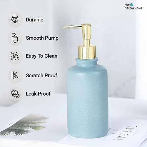 Better Home Ceramic Soap Dispenser Set, 400ML, 3Pcs for Bathroom, Kitchen, Hand Soap, Wash Basin.