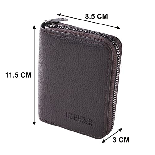 Kuber Industries Wallet for WomenMen  Card Holder for Men  Women  Leather Wallet for ID Visiting Card Business Card ATM Card Holder  Slim Wallet  Zipper Closure Black