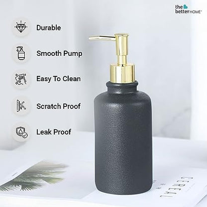 The Better Home Ceramic Soap Dispenser 400ML, 3Pcs Set for Bathroom, Kitchen, Hand Soap, and Wash Basin.