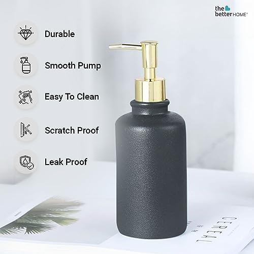 Better Home Ceramic Soap Dispenser Set, 400ML, 4Pcs for Bathroom, Kitchen, Hand Soap, Wash Basin.