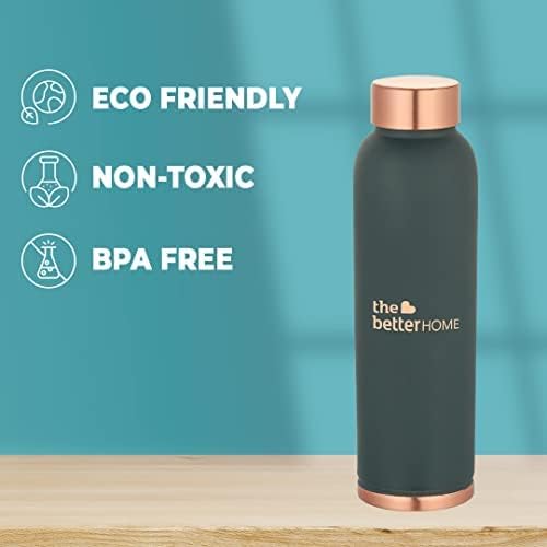 The Better Home 100 Pure Copper Water Bottle 1 Litre Teal  Savya Home Hard Anodised Tawa 25cm