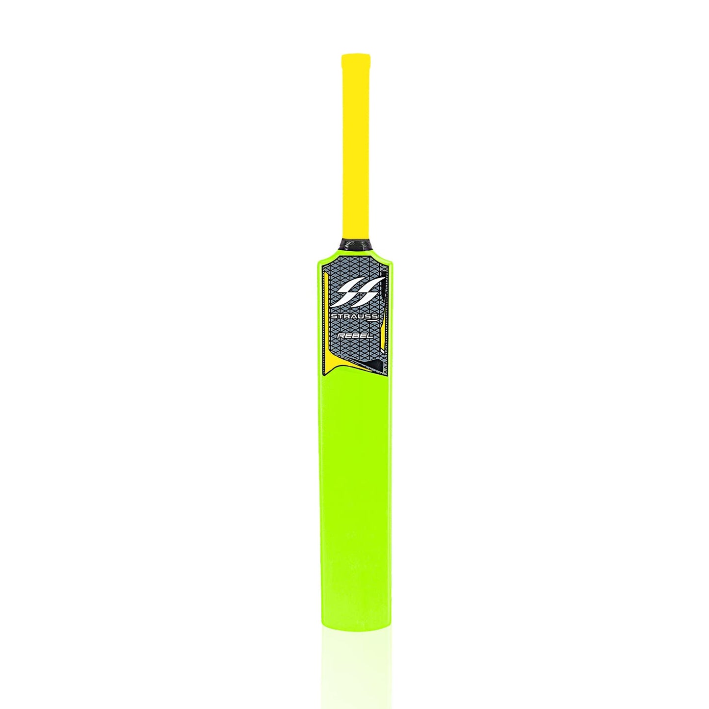 Strauss Rebel Cricket Bat, Full Size 34x4.5 inch, Heavy Duty PVC, for Tennis/Synthetic Ball, Fluorescent Yellow