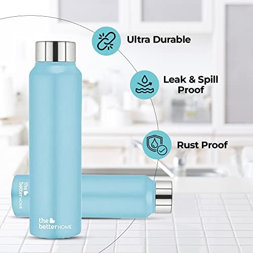 The Better Home FUMATO 1000 Watt 2 Slice Pop-up Toastmate Toaster  Stainless Steel Water Bottle 1 Litre Pack of 5 Blue