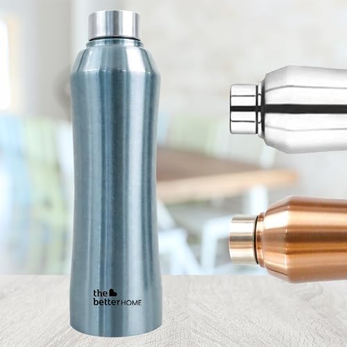 The Better Home 1 litre Stainless Steel Water Bottle  Leak Proof Durable  Rust Proof  Non-Toxic  BPA Free Eco Friendly Stainless Steel Water Bottle  Pack of 1 Metalic Blue