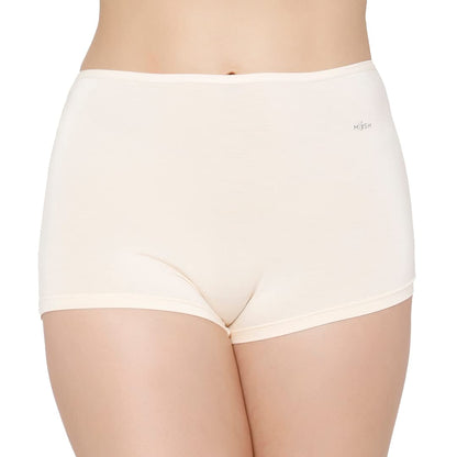 Mush Womens Ultra Soft High Waist Bamboo Modal Boyshorts  Breathable Panties  Anti-Odor Seamless Anti Microbial Innerwear L Beige