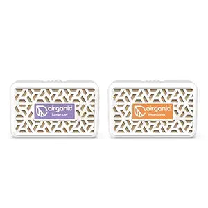 Airganic Aroma Car AC Vent Combo kit -  Lavender  Mandarin  Spill Proof  Car Air Freshener