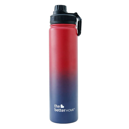 The Better Home 710ml Stainless Steel Insulated Water Bottle, BPA Free, Hot/Cold, Maroon-Blue.