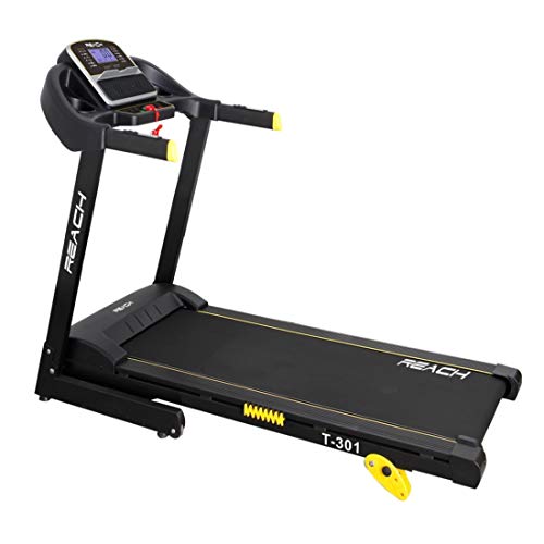 Reach T-301 Folding Treadmill, 4 HP, LCD Display, 4 Incline Levels, 12 Programs, Bluetooth, 100 Kg Max Weight.