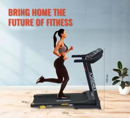 Reach T-301 Folding Treadmill Peak 4 HP  Foldable Home Fitness Equipment with LCD Display for Walking  Running  Cardio Exercise Gym Machine  4 Incline Levels  12 Preset or Adjustable Programs  Bluetooth Connectivity  100 Kgs Max User Weight