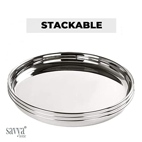 The Better Home 1000ml Tall Jars Pack of 6 & SAVYA HOME 6 pcs Big Plate Set for Kitchen Storage.