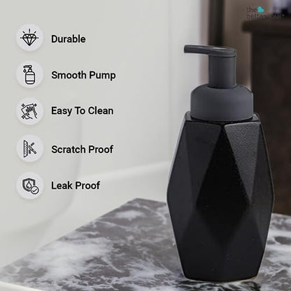 Better Home Ceramic Foam Soap Dispenser Set, 400ML, 4Pcs for Bathroom, Kitchen, Wash Basin.