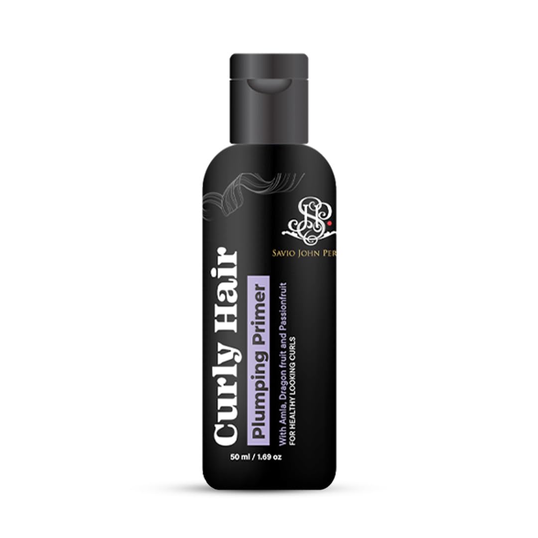 Curly Hair Plumping Primer by Savio John Pereira, 50ml Pack of 10. Contains Vitamin B, Vitamin E, Dragon fruit.