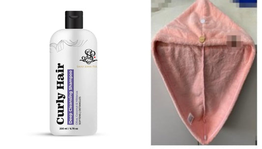 Curly Hair Care Combo by Savio John Pereira: Shampoo & Microfiber Towel for Soft, Hydrated, Quick-Drying, Frizz-Free Curls.