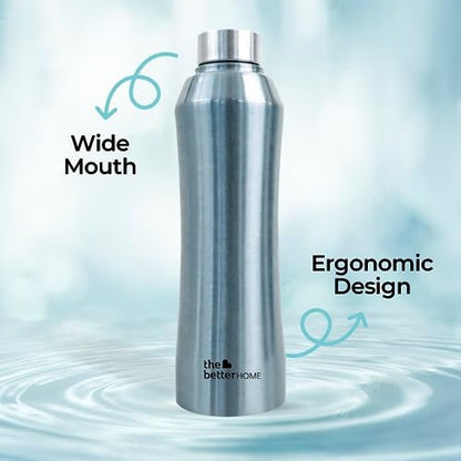 The Better Home Steel Water Bottle 5Pcs-1L, Leak-Proof, BPA-Free, for Kids, School, Home, Gym, Office, Aesthetic.