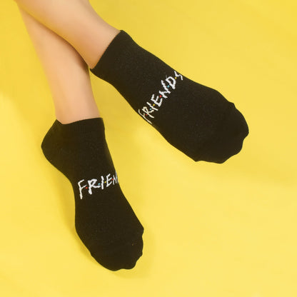 Balenzia x Friends Friends Logo Lowcut Socks for WomenPack of 2 Pairs1U - Black