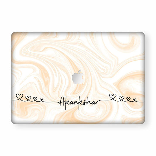 MacBook Liquid Peach Laptop Skin - Custom Name