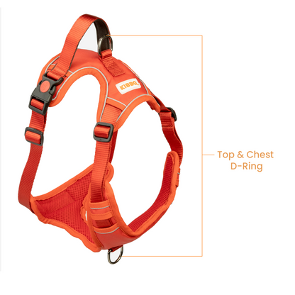 Kibbo Reflective Vest Harness with Dual Lock Buckle for Dogs Red