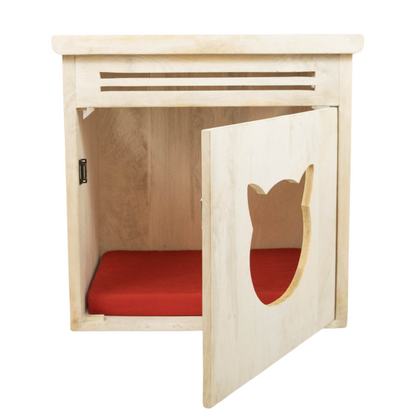 FurryLiving Meraki Cabinet with Cushion for Small Dogs and Cats Oak