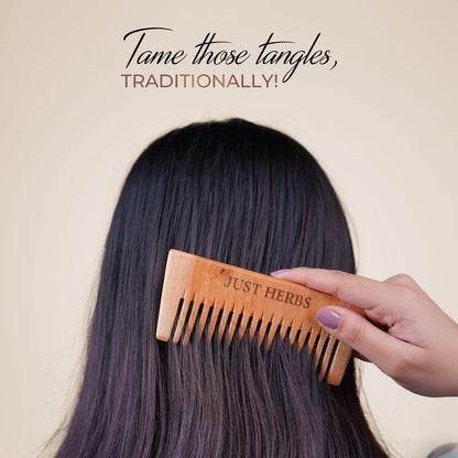 Just Herbs Handmade Wide-Tooth Neem Comb