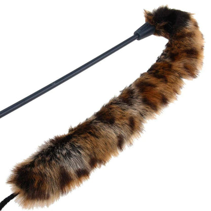 GiGwi Feather Teaser Catwand with Natural Feather Plush Tail Toy for Cats RedNatural