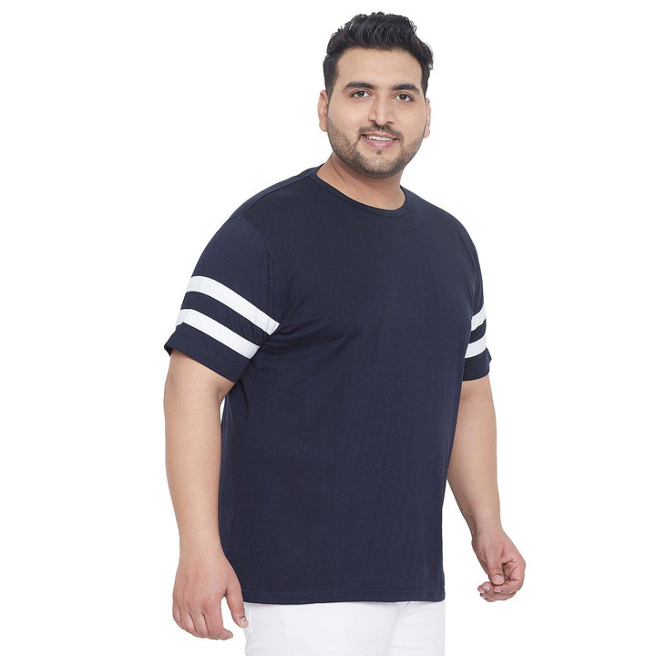 Men Plus Size Downtown Solid Round Neck Tshirt