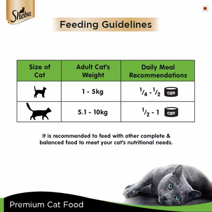 Sheba Complete Nutrition Tuna White Meat  Snapper In Gravy Cat Wet Food and Sheba Chicken Flavour Irresistible Cat Dry Food Combo