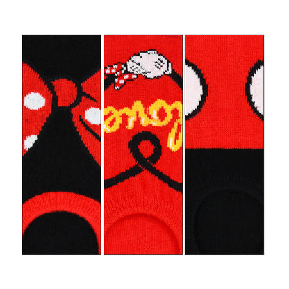 Balenzia X Disney Mickey  Minnie Sneaker Socks for Women  Pack of 3