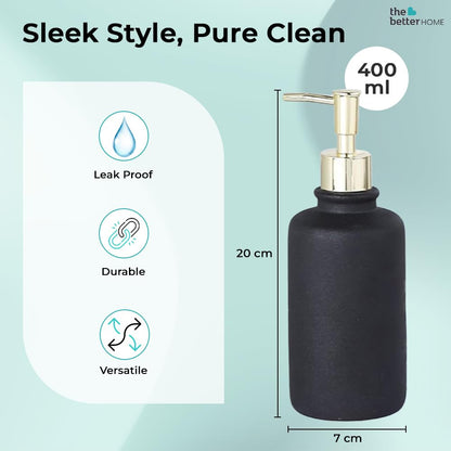 The Better Home 400ml Ceramic Dispenser Bottle Set of 2 - Ideal for Shampoo, Hand Wash, Sanitizer, Lotion, and more.