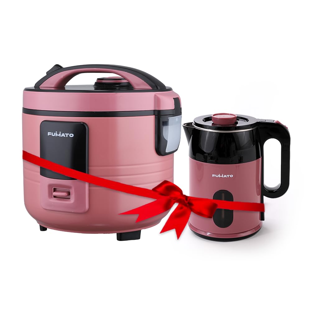 The Better Home FUMATO 1.8L Electric Kettle, 3-in-1 Cooker, Steamer. Wedding/Housewarming Gift, 1 Year Warranty, Cherry Pink.