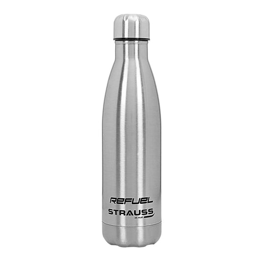 Strauss Refuel Steel Water Bottle  Leak Proof  Rust Free  Ideal for Office Gym Sports Kitchen Hiking Trekking  Travel  Vacuum InsulatedSilver