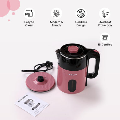 The Better Home Fumato Wedding Gift Set: Electric Kettle, Toaster, Color Coordinated, 1-Year Warranty, Pink.