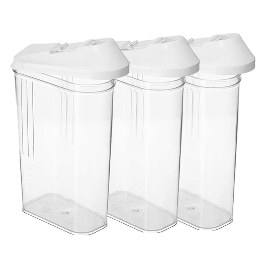 Urbane Home Plastic Dispenser Kitchen Set  Smooth Sliding MouthLid Mechanism  Food Grade Plastic Durable and Freezer safe  Container for Kitchen Storage Set of 3  750ml